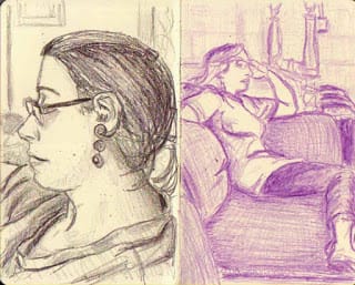 sketchbook crayon drawings by Scott DuBar