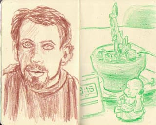 sketchbook crayon drawings by Scott DuBar