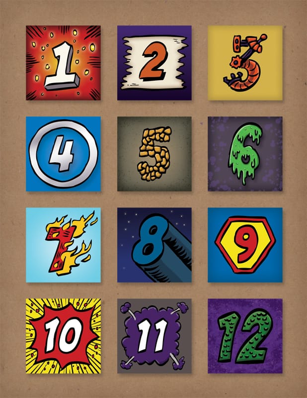 Comic Book Numbers | Client: SCBWI
