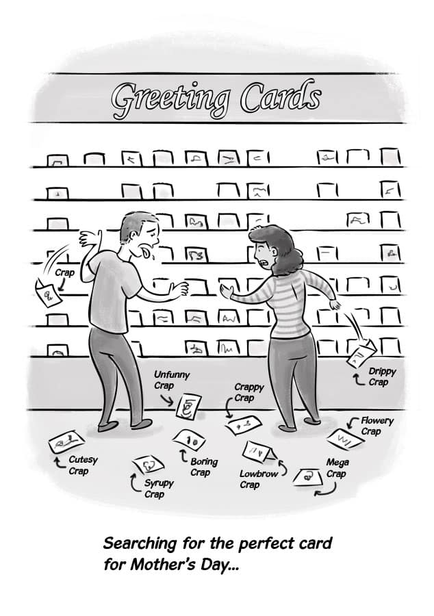 A Good Mothers Day Card Is Hard To Find | illustration by Scott DuBar