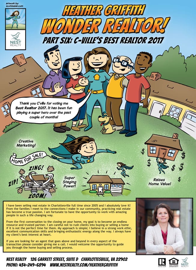 Wonder Realtor Part 6: Best of C-ville Winner 2017 by illustrator Scott DuBar