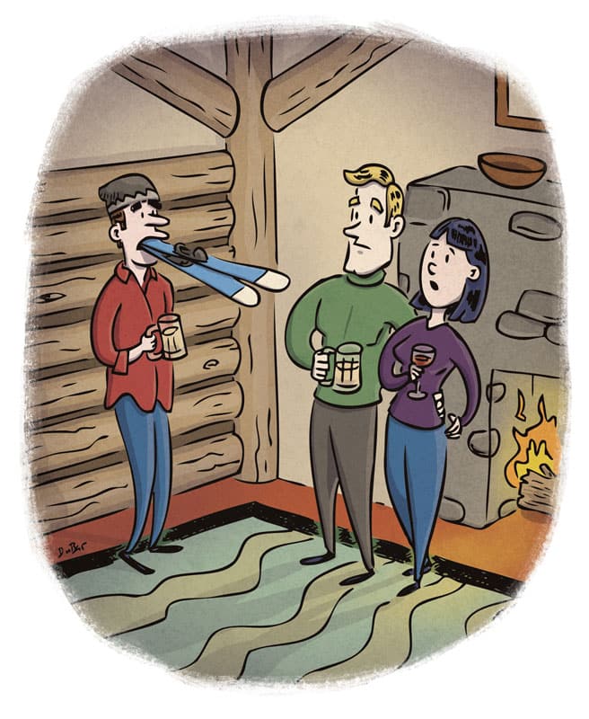 Socially Awkward Skier illustration by Scott DuBar