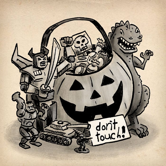 Guarded | Inktober Day 13 by illustrator Scott DuBar